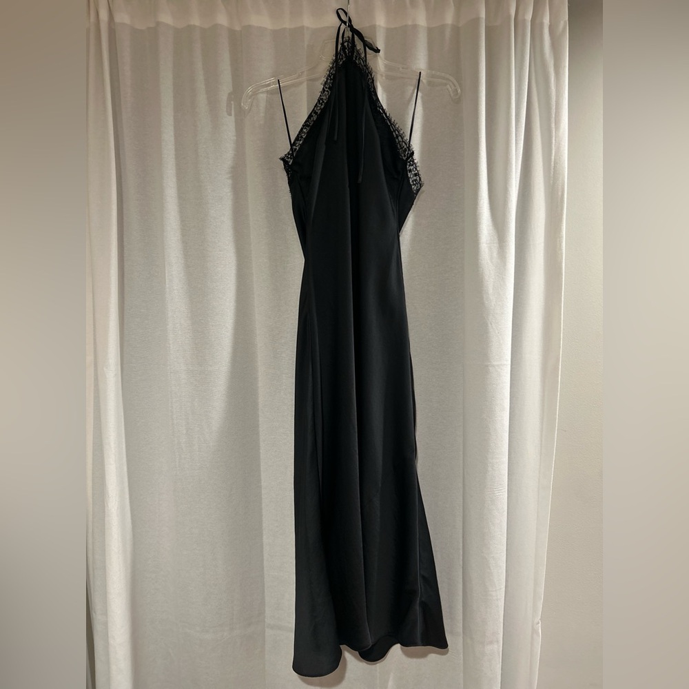 Aritzia satin lace trim dress
